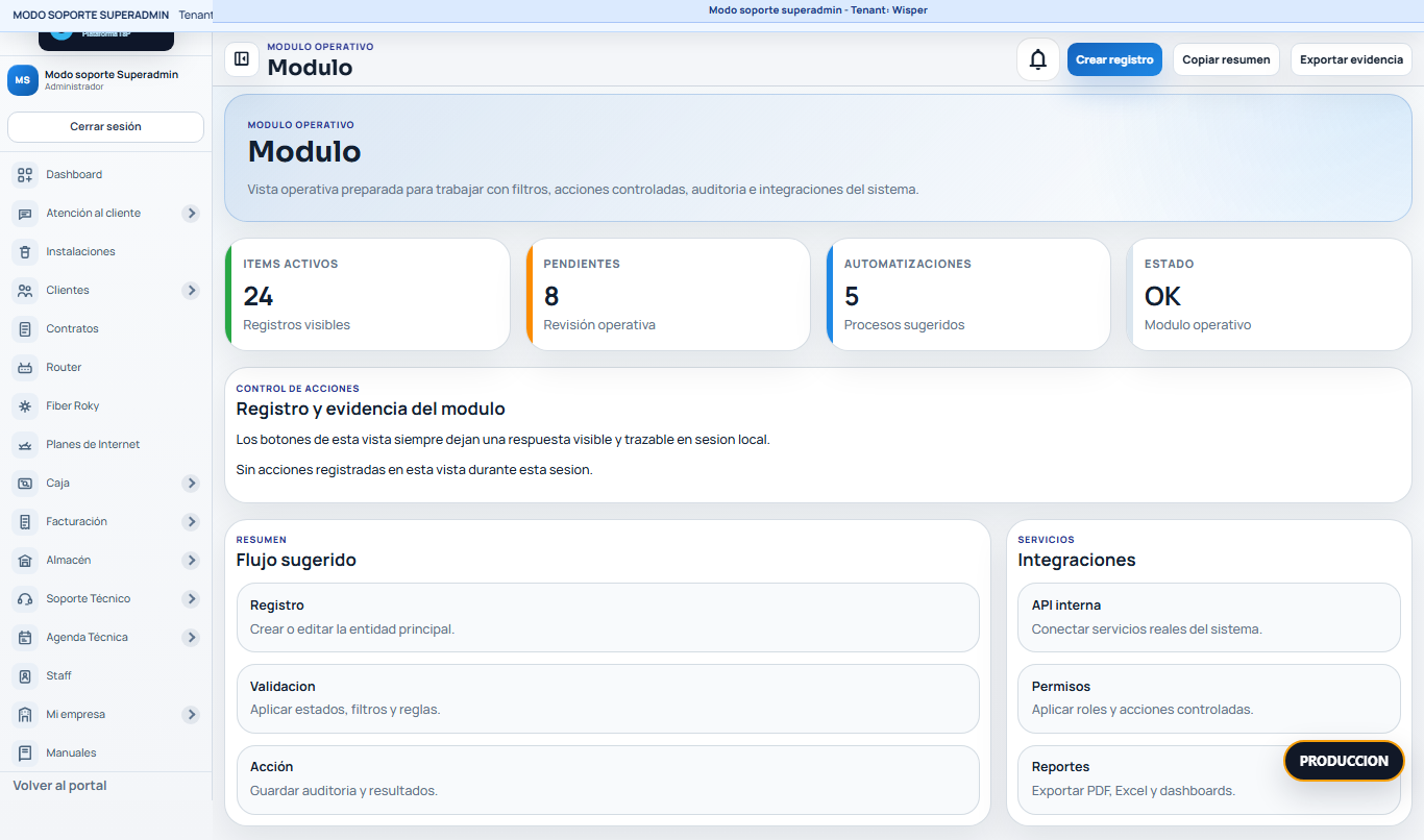 BEFORE Agenda Tecnica Wisper /panel/?view=field-map
