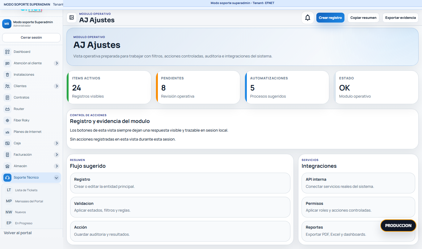 BEFORE Soporte Tecnico EFNET /panel/?view=ajustes-soporte